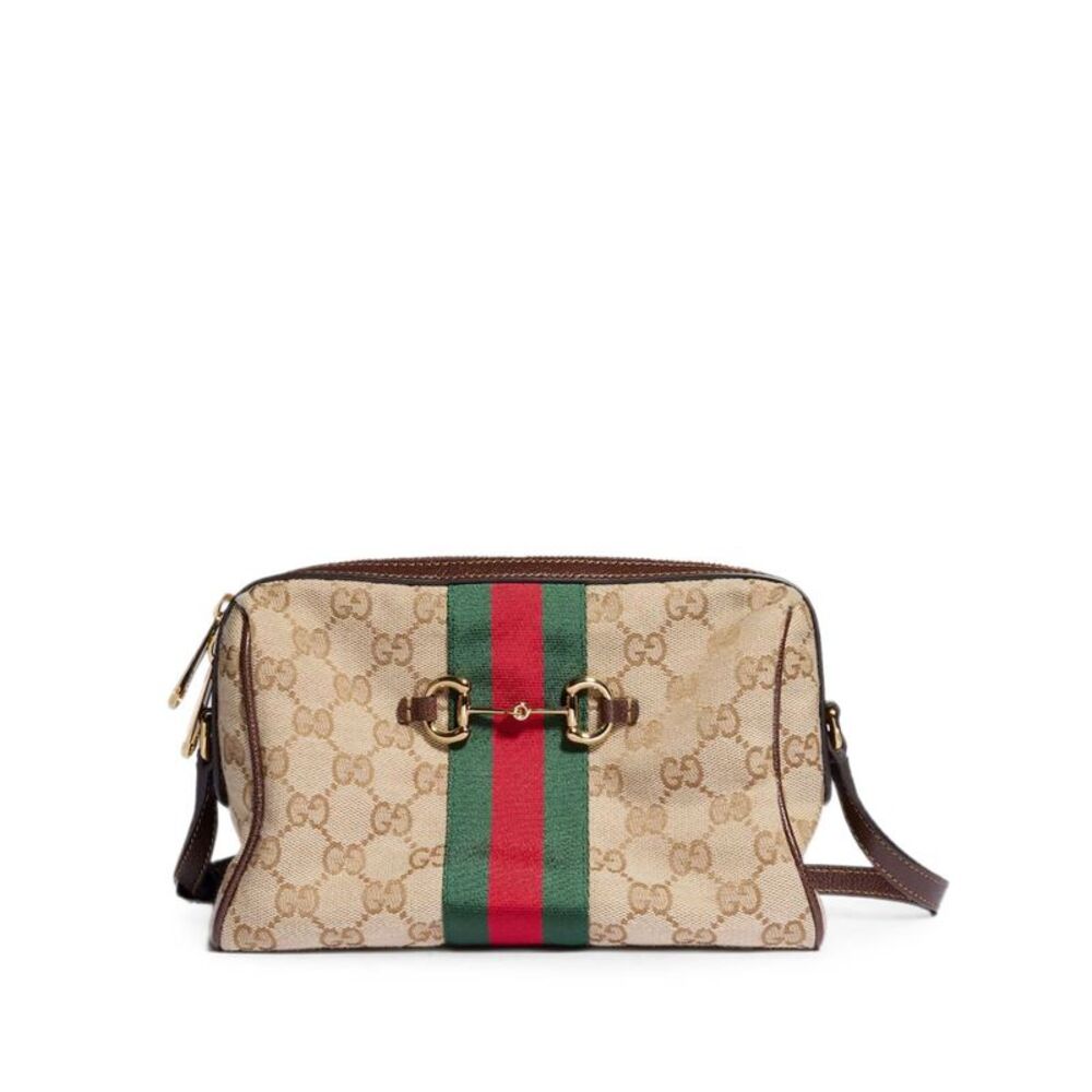 Gucci Women Horsebit Web Crossbody Bag